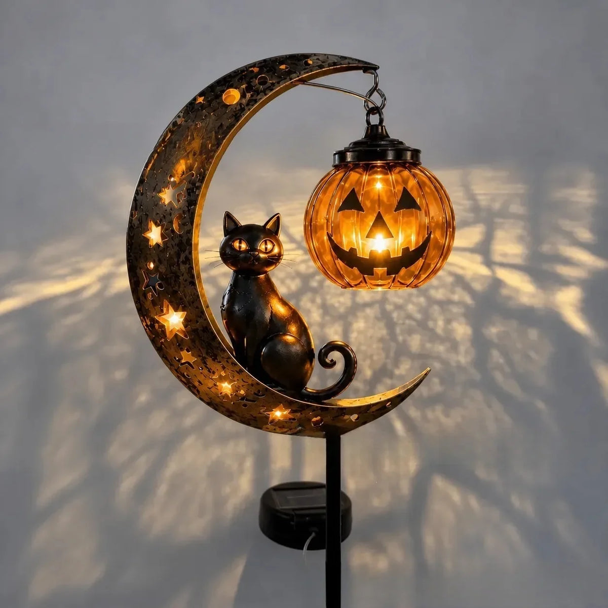 Luna Halloween Black Cat Garden Lantern  | Solar Powered