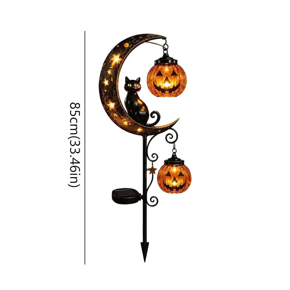 Luna Halloween Black Cat Garden Lantern  | Solar Powered