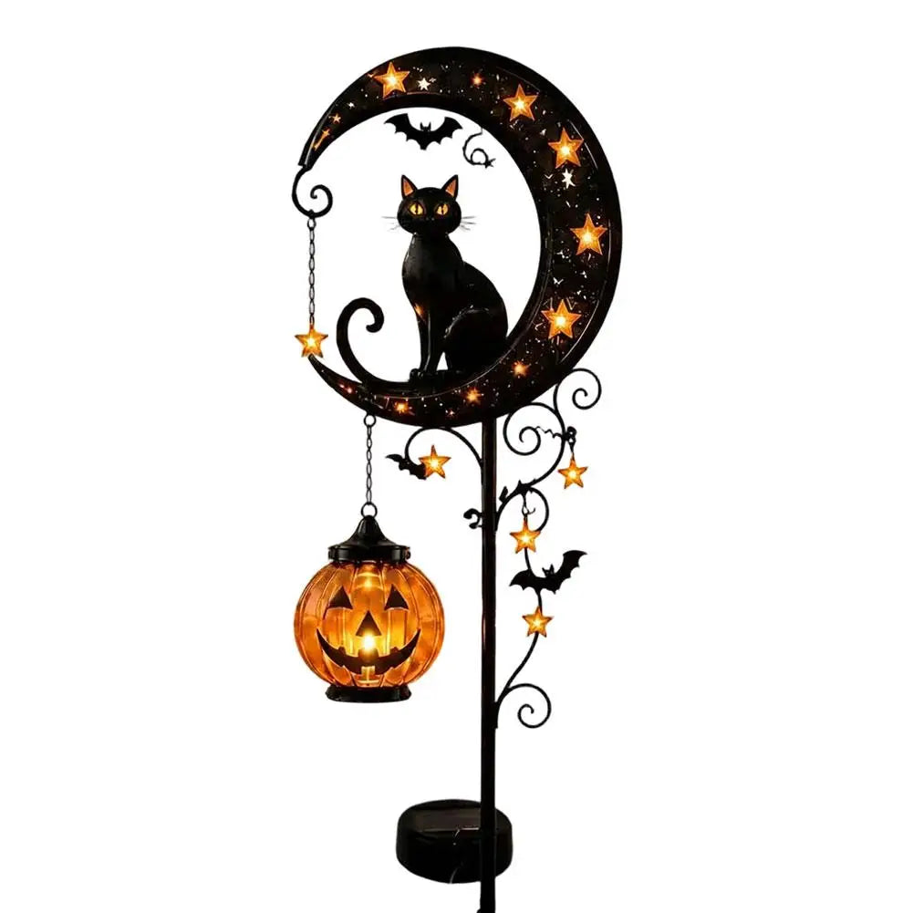 Luna Halloween Black Cat Garden Lantern  | Solar Powered