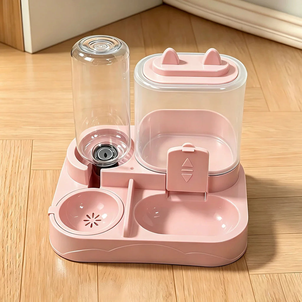 Gravity Cat Feeder and Water Dispenser, 2-in-1, No Battery