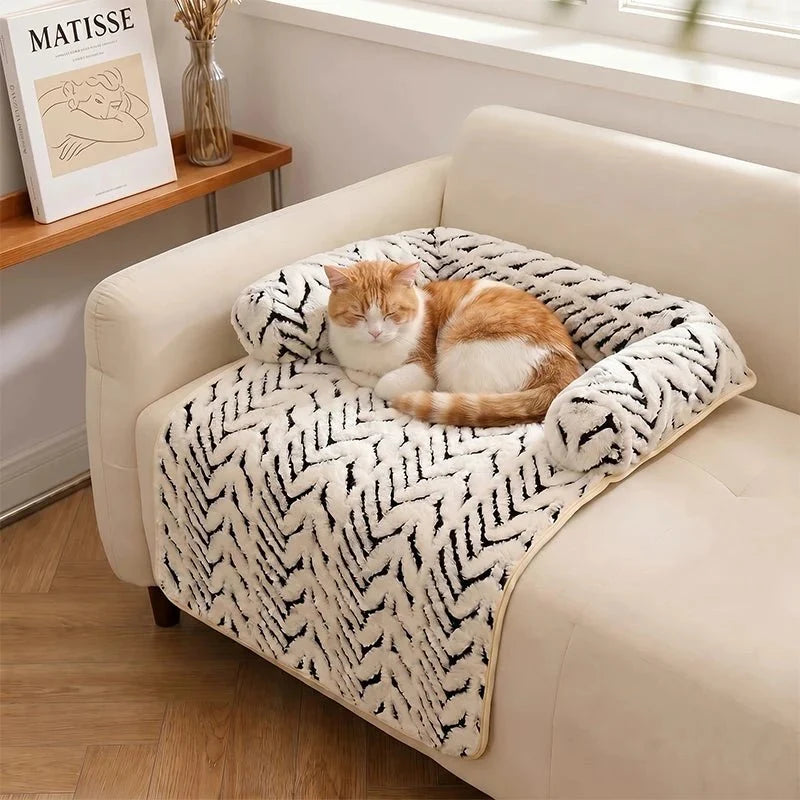 Pet Sofa Bed Mat with Bolsters