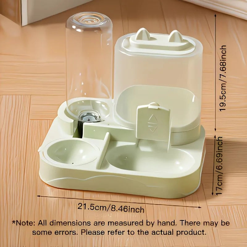 Gravity Cat Feeder and Water Dispenser, 2-in-1, No Battery