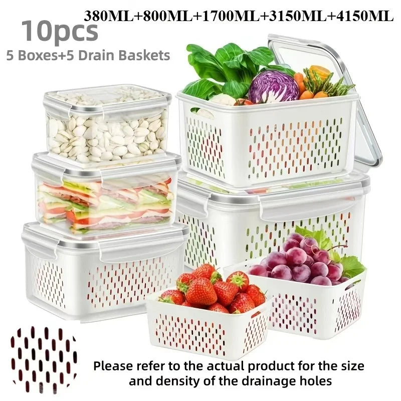 6-Piece Fresh-Lock Fridge Storage Containers