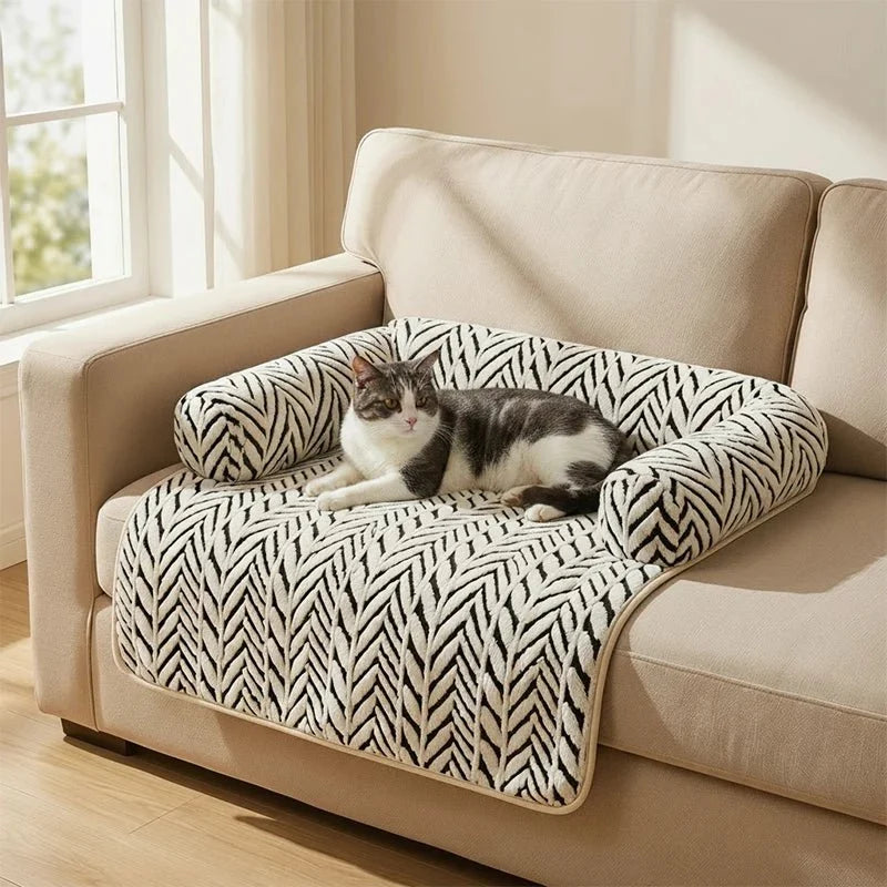 Pet Sofa Bed Mat with Bolsters